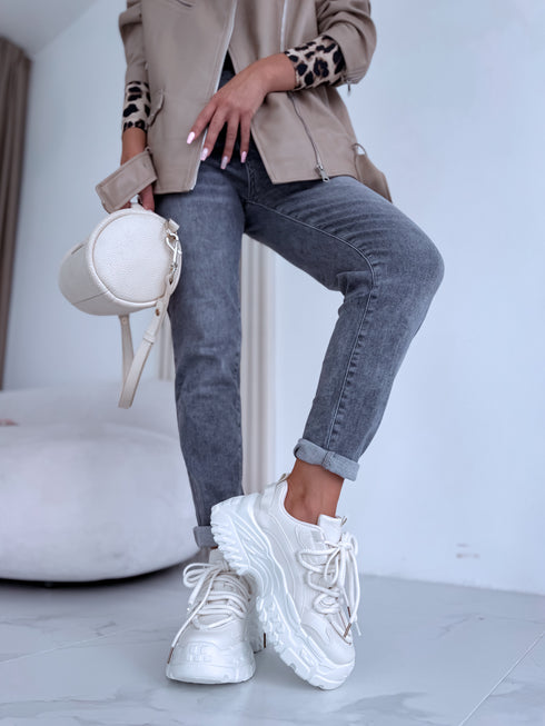 LIGHT BEIGE boots with high sole "BRATZ"